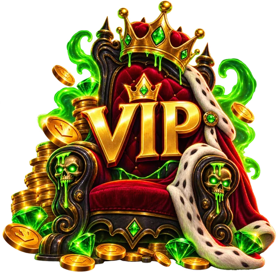 VIP klub Spookino Casino – zlatá koruna a trůn